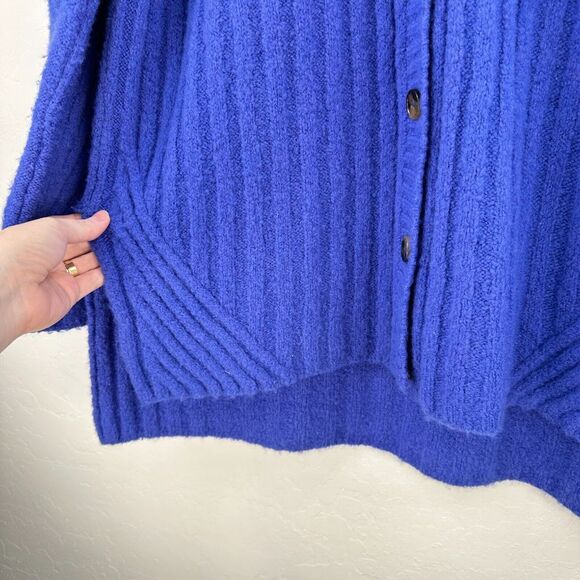 Moth Sweater Womens Medium Blue Cardigan Long Sleeve Lagenlook Stretch Cozy - Picture 5 of 8